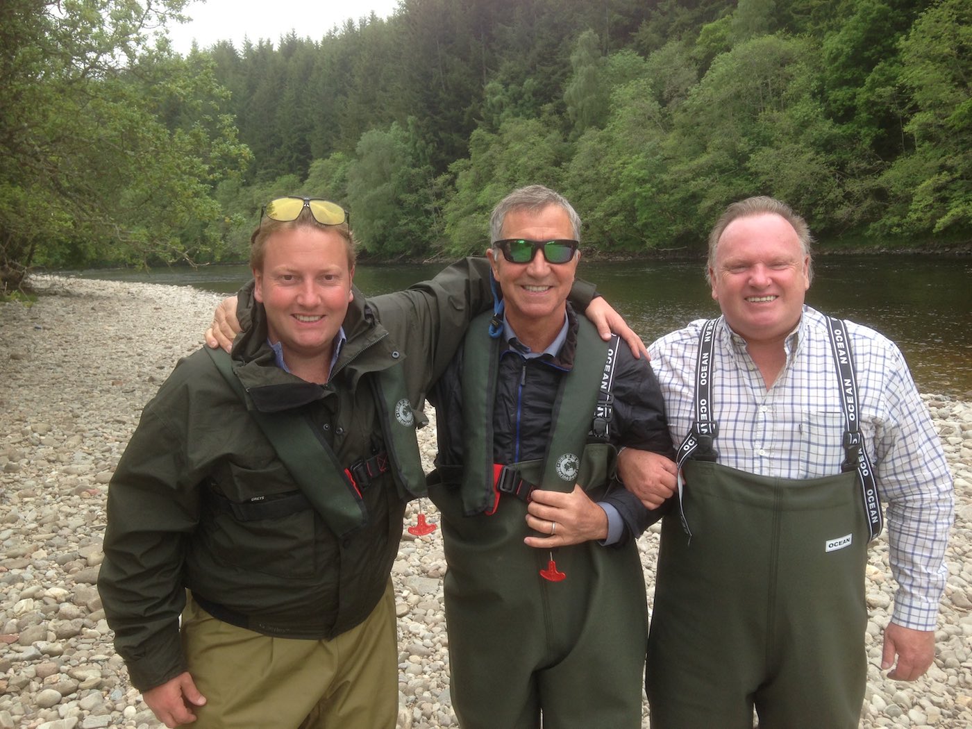 Here's football legend Graeme Souness out with his friends Greame & Scott Gillespie on the River Tummel. This salmon fishing area of the Tummel Valley is close to the Perthshire town of Pitlochry which is a renowned area of Perthshire for salmon fishers. I was their salmon fishing guide that memorable day when I captured this nice photograph on the Lower Tummel salmon beat.