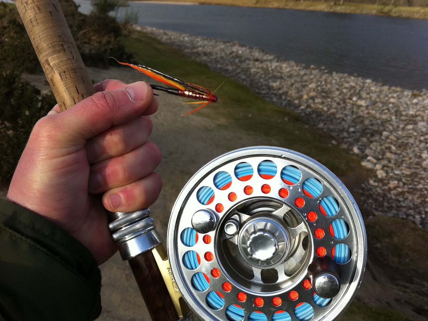 Here's one of my favourite Copperass tube flies not long after it produced a perfect 18lbs Spring salmon for me while working as a professional River Tay ghillie. This pattern of salmon fly is 1 of 2 that I swear by and have built a professional salmon fishing guiding business on the back of.
