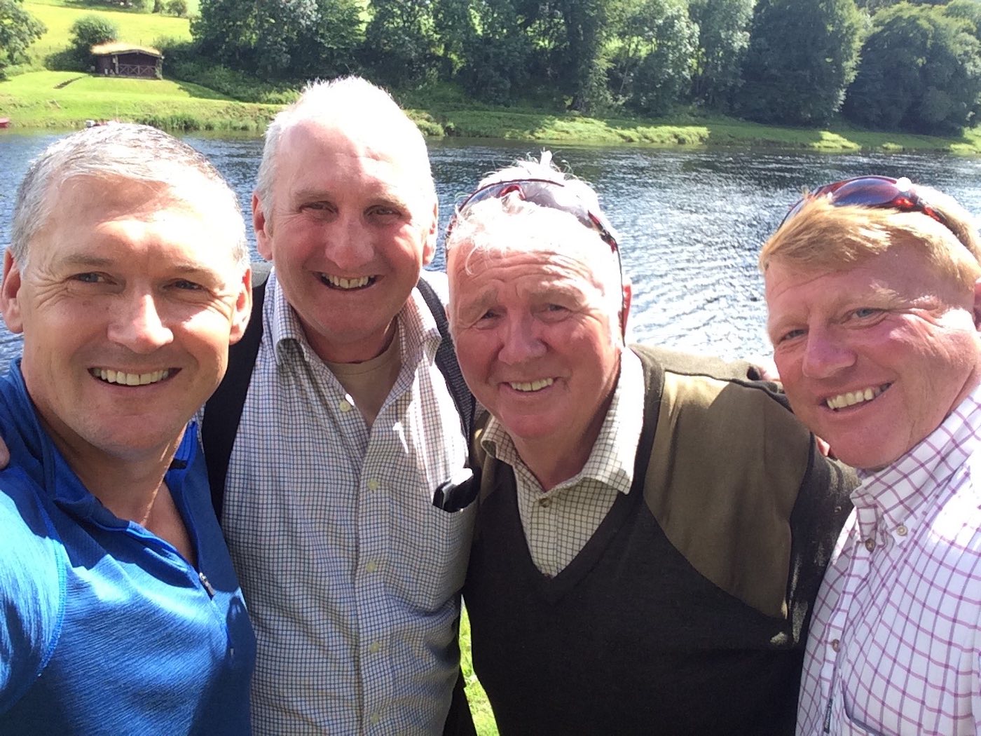 Here's a few of my professional salmon guide friends from the famous Ballathie Beat of The River Tay near Stanley. The man with the green jumper is Geordie McInnes would I first met on the Tay back in the 70's on the Newtyle Beat. Geordie went on to be a famous Tay ghillie and before he retired a few years ago he was one of the Ballathie Beat ghillies.